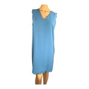 CeCe Blue Sleeveless Scallop Hem Dress Size 8